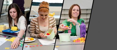 Collage of portraits of students in class taught by Dr. Julia Aguirre.