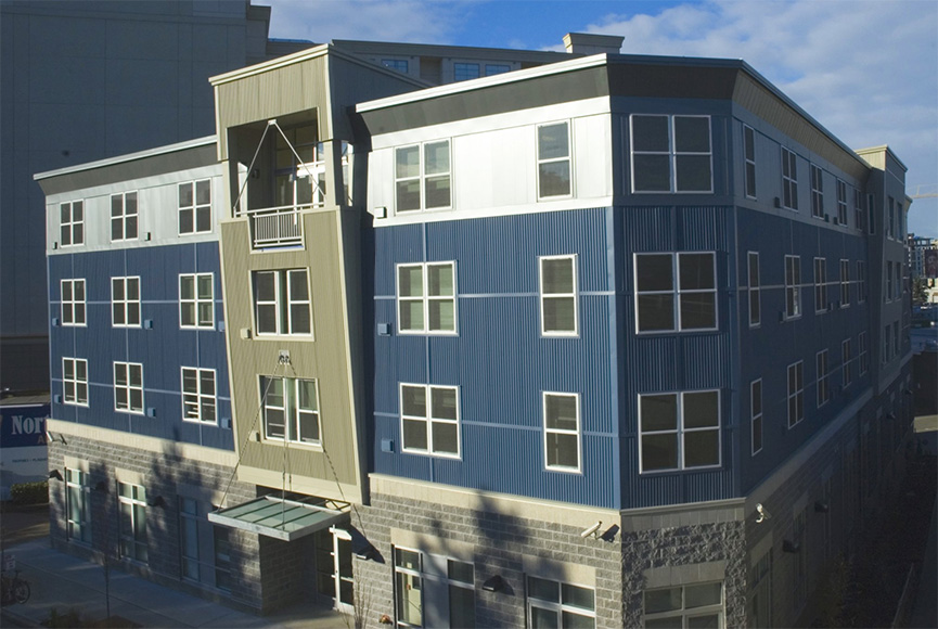 Exterior of 1811 Eastlake Ave housing project in Seattle.