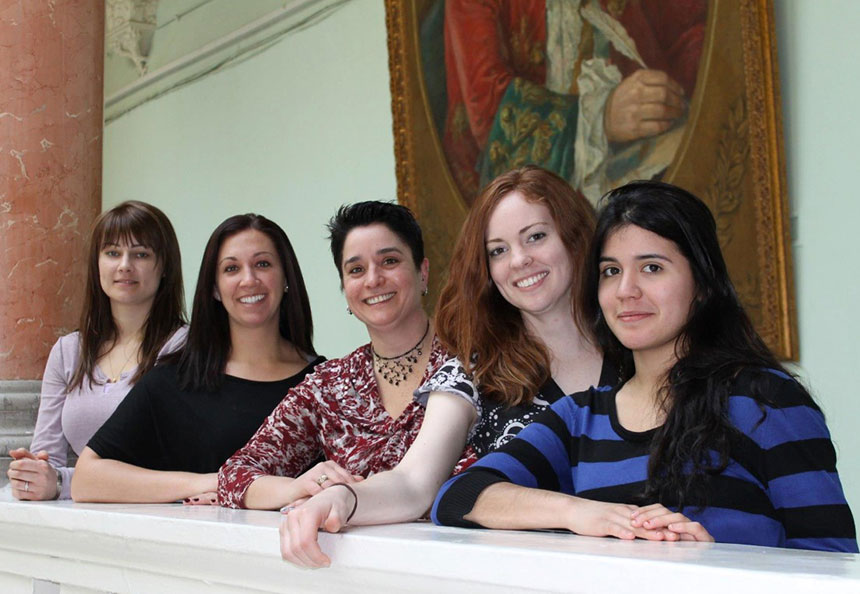 UW Tacoma students and faculty in Moscow State University Faculty of Journalism building in 2012.