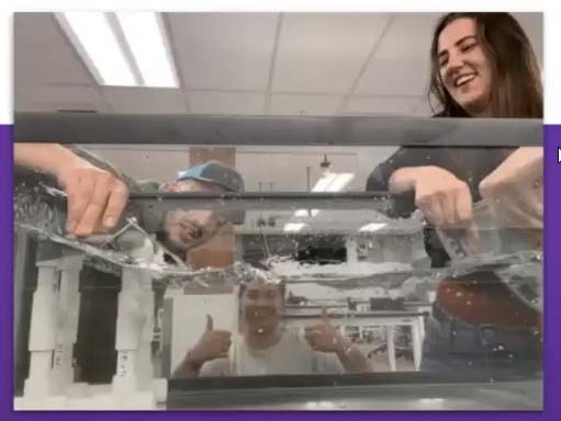 UW Tacoma SET student Amy Keller testing wave energy devices during a summer research experience.