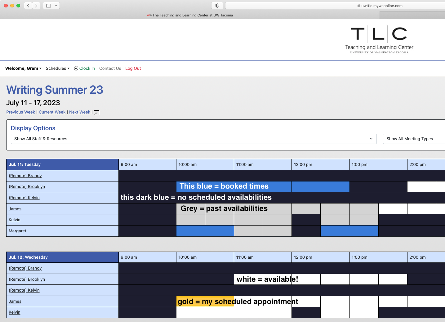 image of appointment schedule