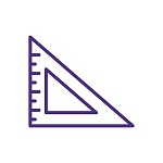 Triangle Ruler Icon Purple