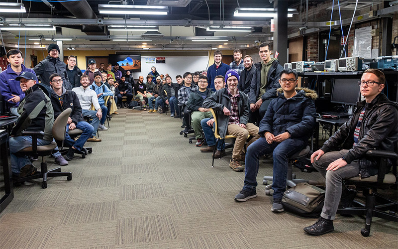 Group portrait of UW Tacoma Mars rover project team