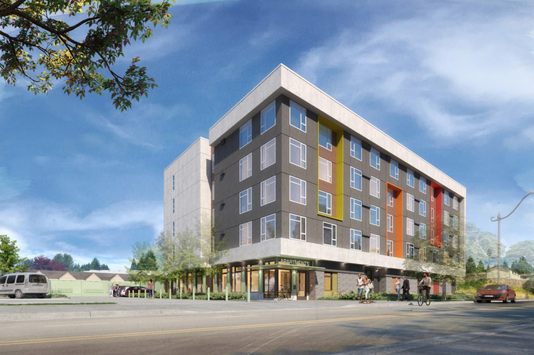 Rendering of 2828 Martin, new low-income housing and homeless shelter in Olympia.