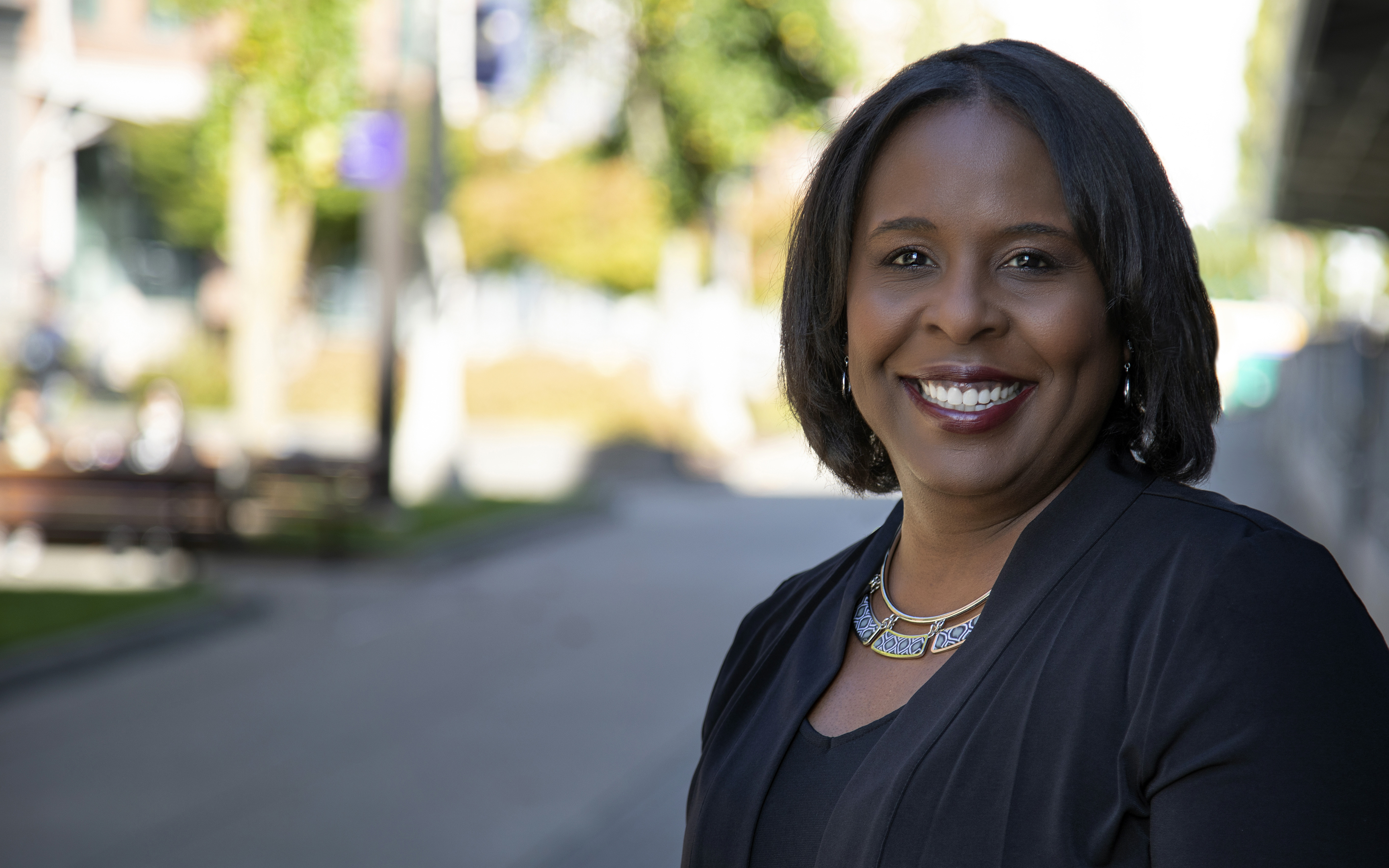 Portrait of UW Tacoma Dr. Keva Miller, Dean of School of Social Work & Criminal Justice.