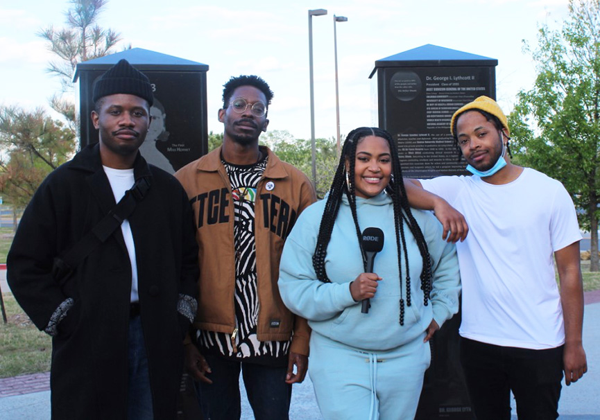 Co-founders of BLK WINS, from left: Chris Lee Hill, Perry Porter, Jazmyn Pratt, Aaron Pratt