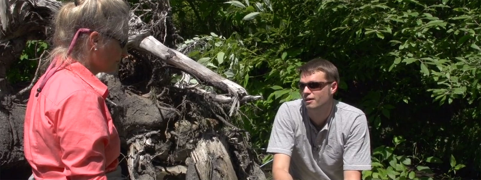 Seattle Public Utilities' Katherine Lynch and UW Tacoma's Ed Kolodziej in a still taken from "Engineering With Nature"