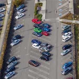 Cars in UW Tacoma parking lot