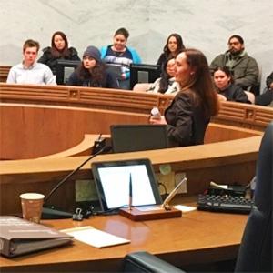 UW Tacoma Legal Pathways courtroom scene