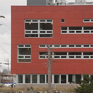 The facade of the Center for Urban Waters building in Tacoma, Wash.