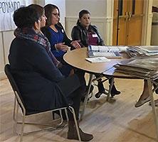 Latina women from Tacoma being interviewed by KIRO 7 reporter Alison Grande.