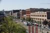 Looking down Pac Ave toward historic West Coast Grocery and Harmon buildings