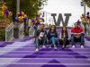 Group of students on the UW Tacoma Grand Staircase